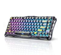 GravaStar Mercury K1 Lite Mechanical Gaming Keyboard, 75% Gasket Hot Swappable Custom Keyboard, Pre-lubed Linear Switches Mechanical Keyboard, RGB Backlit Wireless Keyboard - Transparent Black