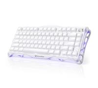 GravaStar Mercury K1 Mechanical Keyboard with Aluminium Frame, 75% Wireless Gaming Keyboard, Hot Swap Custom Keyboard with Button, Gasket, RGB Tri-Mode Keyboard, PBT Keycaps, 8000 mAh White
