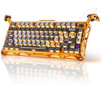 GravaStar Mercury K1 Pro Wireless Mechanical Gaming Keyboard, Aluminum Alloy 75% Layout, Hot-Swappable RGB Custom Keyboard with Linear Switches - Handcrafted Battle-Worn Yellow Edition