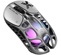 GravaStar Mercury X Pro Wireless Gaming Mouse, Come with 8K Dongle, 32,000 DPI PAW 3950 Sensor, 8,000Hz Polling Rate, Only 49g, Magnesium Alloy Hollow Frame, RGB Lighting (1K Polling Rate, Gray)