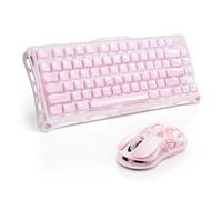 GravaStar Sakura Pink Gaming Keyboard and Mouse Set | Mercury K1 75% Wireless Mechanical Gaming Keyboard + Mercury M1 Pro Wireless Gaming Mouse, Tri-Mode, 26,000 DPI, RGB, QWERTY