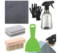 Grave Cleaning Kit, Gravestones Cleaner Kit, Spray Bottle with Microfibre Cloth, Fabric Gloves, Brush Spray Bottles, Scraper Sponge for Stone Care, Memorial Maintenance, Churchyard, Cemetery