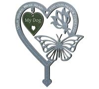 Grave Decorations for Cemetery Memorial Plaques for Outdoors For Loss of My Dog Graveside Metal Stick Garden Ornaments Marker My Dog Tribute Remembrance Gifts Heart Love Shape Decorative