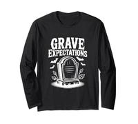 Grave Expectations Halloween Tombstone for Spooky Fun Long Sleeve T-Shirt