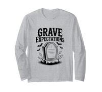 Grave Expectations Halloween Tombstone for Spooky Fun Long Sleeve T-Shirt