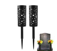Grave Flower Holders - Cemetery Vase With A Stake | 2X Cemetery Vases With Spike And Base | Vase For Fresh/Artificial Flowers | Grave Flower Pots For Garden Yard | | Grav