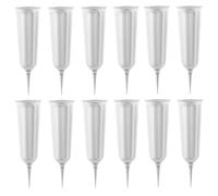 Grave Flower Holders With Spikes Plastic Floral Holder Artificial Fresh Flowers Memorial Cemetery Decoration In Ground(White 12PCS)