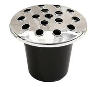 Grave Flower Pots with Lid and Spike, Plastic Cemetery Flower Holders for Graveside, Memorial Vases for Flowers, Reusable Grave Vases for Grave Decorations and Headstones (Silver)