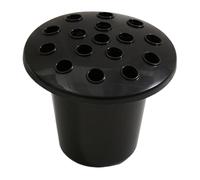 Grave Flower Pots with Lid and Spike, Plastic Cemetery Flower Holders for Graveside, Memorial Vases for Flowers, Reusable Grave Vases for Grave Decorations and Headstones (Black)