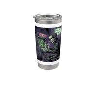 Grave Invaders Funny Halloween Skeleton Skulls Arcade Gamers Stainless Steel Insulated Tumbler