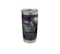 Grave Invaders Funny Halloween Skeleton Skulls Arcade Gamers Stainless Steel Insulated Tumbler