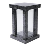 Grave Lamp Granite Blue Knight Cemetery Light Grave Decoration Handmade Glass