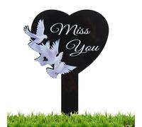 Grave Marker for Memorials, Memorial Plaques, Cemetery Stakes with Heart Shape, Black Waterproof Plaques, Stakes, Memory Decoration for Parents and Deceased, Siehe Beschreibung, Iron, See description