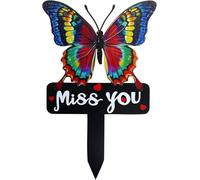 Grave Markers Heart Memorial Plaque Stake Large Cemetery Decorations for Grave Miss You Memorial Metal Grave Markers for Mom Dad Cemetery Outdoors Yard Garden