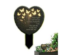 Grave Marking Heart Acrylic - Decorative Memorial Stake with Butterfly and Design Weather-Resistant Outdoor Decoration for Garden Lawn Cemetery Memory Display Stylish Plaque Robust and Care