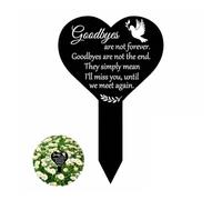 Grave Ornaments, Heart Graveside Memorial Plaques, Memorial Garden Ornaments, Grave Decorations Heart Shaped, Sympathy Graves Ornament For Family From Daughter Son Grandparents Bereavement (Black)