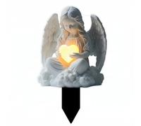 Grave Ornaments, Memorial Garden Ornaments for Graveside Decorations, Weather-Resistant Acrylic Angel Garden Stake for Cemeteries and Flowerpots, Elegant Memorial Plaques for Garden (B)