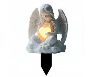 Grave Ornaments, Memorial Garden Ornaments for Graveside Decorations, Weather-Resistant Acrylic Angel Garden Stake for Cemeteries and Flowerpots, Elegant Memorial Plaques for Garden (B)