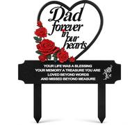 Grave Ornaments, Metal DAD Memorial Plaques, for Cemetery Gravesite Sympathy Markers, Waterproof Mothering Sunday Memorial Gifts for Loss of Mother Tombstones Plaque Outdoors