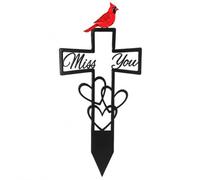 Grave Ornaments,Mum and Dad Grave Ornaments Memorial Garden Decorations for Bereaved Families, Durable Outdoor Grave Markers, Peaceful Reflection Spaces Installation, Cardinal Imagery Design