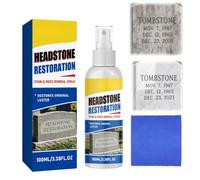 Grave Stone Cleaner for Graves,Headstone & Gravestone Cleaner for Marble,Granite,Limestone,Tombstone Intensive Cleaning Spray for Cemetery,Monument(100ml + Microfibre Cloth)