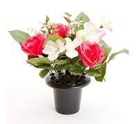 Grave VASE Mixed Roses 62-00010