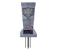 Grave Vase with LED, Solar Gravestone Decoration, Memorial Solar Lights, with Ground Spike for Grave Design, Waterproof, Robust, , for Outdoor Use, Stylish Cemetery Decoration