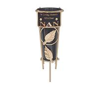 Grave Vases with Spike Grave Ornaments - Memorial Plaques/Black Vases Flower Holders with Personalised Quotes; Metal Spikes Grave Decorations in Loving Memory of your Loved Ones (Nan)