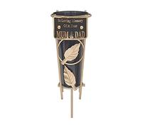 Grave Vases with Spike Grave Ornaments - Memorial Plaques/Black Vases Flower Holders with Personalised Quotes; Metal Spikes Grave Decorations in Loving Memory of your Loved Ones (Mum & Dad)