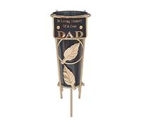 Grave Vases with Spike Grave Ornaments - Memorial Plaques/Black Vases Flower Holders with Personalised Quotes; Metal Spikes Grave Decorations in Loving Memory of your Loved Ones (Dad)