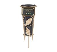 Grave Vases with Spike Grave Ornaments - Memorial Plaques/Black Vases Flower Holders with Personalised Quotes; Metal Spikes Grave Decorations in Loving Memory of your Loved Ones (Mam)