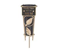 Grave Vases with Spike Grave Ornaments - Memorial Plaques/Black Vases Flower Holders with Personalised Quotes; Metal Spikes Grave Decorations in Loving Memory of your Loved Ones (Mum)