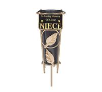 Grave Vases with Spike Grave Ornaments - Memorial Plaques/Black Vases Flower Holders with Personalised Quotes; Metal Spikes Grave Decorations in Loving Memory of your Loved Ones (Niece)