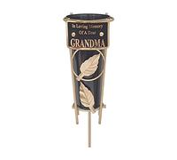 Grave Vases with Spike Grave Ornaments - Memorial Plaques/Black Vases Flower Holders with Personalised Quotes; Metal Spikes Grave Decorations in Loving Memory of your Loved Ones (Grandma)