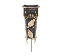Grave Vases with Spike Grave Ornaments - Memorial Plaques/Black Vases Flower Holders with Personalised Quotes; Metal Spikes Grave Decorations in Loving Memory of your Loved Ones (Sister)