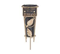 Grave Vases with Spike Grave Ornaments - Memorial Plaques/Black Vases Flower Holders with Personalised Quotes; Metal Spikes Grave Decorations in Loving Memory of your Loved Ones (Husband)