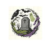 Grave Wreath Print Halloween Building Block Puzzle Photo Frame | Build Spooky-Fun Halloween Vibe, Enjoy Relaxing Assembly Time And Display Your Favorite Halloween-Style Artwork