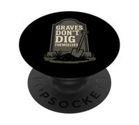 Gravedigger Cemetery Worker Digging Graves Graveyard Crew PopSockets Adhesive PopGrip