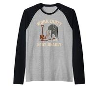 Gravedigger Cemetery Worker Digging Graves Graveyard Crew Raglan Baseball Tee