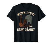 Gravedigger Cemetery Worker Digging Graves Graveyard Crew T-Shirt