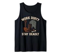 Gravedigger Cemetery Worker Digging Graves Graveyard Crew Tank Top