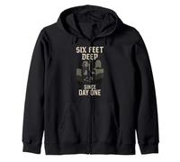 Gravedigger Cemetery Worker Digging Graves Graveyard Crew Zip Hoodie