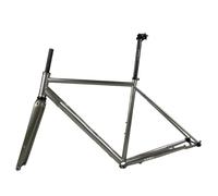 Gravel & Cross-Country Bike Frame, Chromoly Steel Frameset with Disc Brake & Through Axle Compatibility(Grey,56cm(185-195cm))