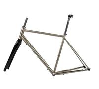 Gravel & Cross-Country Bike Frame, Chromoly Steel Frameset with Disc Brake & Through Axle Compatibility(Silver,47cm(160-170cm))