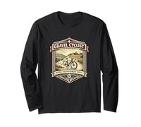 Gravel Cyclist Where the Pavement Ends Cycling Long Sleeve T-Shirt