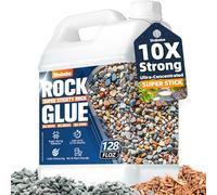 Gravel Glue for Garden Stones - 1 Gallon/4L Stone Glue with Grip Max for Strong Adhesion of Rocks, Gravel&Mulch, Long-Lasting Non-Toxic, Fast-Drying, and Weather-Resistant for Pebble, Pine Straw