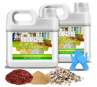 Gravel Glue With Dye, 1.8L Stone Glue Mulch for Garden, Strong Adhesion Fast-Drying Non-Toxic Rock Glue Dye for Locking Rubber, Cobblestone, Dry Straw, Rock Gravel, Wood Chips, Shells and Sand (1.8L)