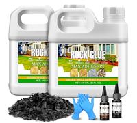 Gravel Glue With Dye, 2L Stone Glue Mulch for Garden, Strong Adhesion Fast-Drying Non-Toxic Rock Glue Dye for Locking Rubber, Cobblestone, Dry Straw, Rock Gravel, Wood Chips, Shells and Sand
