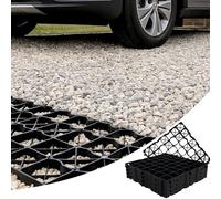 Gravel Grid Set of 12 Pcs 32.28ft² (3m²) - Heavy Duty Low Profile H 1.18" (3cm) Plastic Grid 19.69"x19.69" (50x50cm) - Universal Use for Parking, Driveways or Garden Lawn, Greenhouse or Shed Base