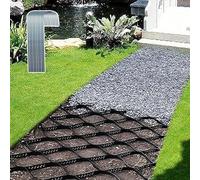 Gravel GridCommercial Grade Ground Grids 11.5x16 ft / 138x192 in, Black 2in High Slopes Ground Grid Stabilizer, Driveways Gravel Grid Depth Retainer Grid for Patios, Sheds, Driveways, Parking